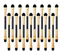 MUSISALY Juego de Pinceles para Ojos 15 Piezas Aplicadores de Maquillaje de Ojos Doble Cabeza, Material Plástico y Pelo Sintético, Diseño Fácil de Agarrar para Mujeres