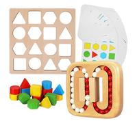 MUSISALY Juego de Rompecabezas de Madera para Personas Mayores Laberinto Cognitivo Cuentas Giratorias Entretenimiento Educativo Portátil Actividades de Estimulación Mental para Adultos