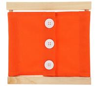 MUSISALY Juguete Sensorial para Vestir Hebilla para Niños Pequeños Tablero de Actividades de Madera Naranja Grande Aprendizaje de Habilidades Motoras para Preescolar Desarrollo Educativo