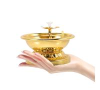 MUSISALY Lámpara de Aceite Retro de Latón Dorado para Decoración del Hogar Buena Transmisión de Luz y Cuerda de Algodón, Adecuado para Sala y Templo