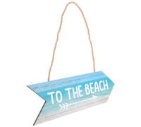 MUSISALY Letrero Colgante de Madera para Puerta Temática Playera Placa Decorativa en Forma de Flecha Azul Decoración de Pared para Baño y Aseo Diseño Costero para Hogar y Playa