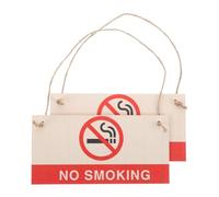 MUSISALY Letreros de Madera para No Fumar 2 Piezas 10x20 Cm, Señal Colgante Antitabaco para Interiores y Exteriores, Aviso de Seguridad para Negocios, Hogares y Lugares Públicos