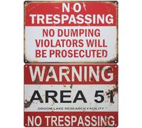 MUSISALY Letreros Metálicos Vintage de Prohibido el Paso 2 Piezas Señal de Advertencia de Propiedad Privada en Hojalata Resistente Decoración para Casa Bar y Porche Delantero