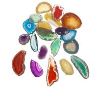 MUSISALY Losas de Ágata Perforadas Naturales y Decoración de Campanillas 20 Piezas de Colores Agujeros Visualmente Atractivas para Accesorios de Joyería