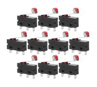 MUSISALY Lote de 10 Mini Interruptores de Límite Brazo de Palanca de Rodillo, Micro Interruptor Spdt, Material Plástico y Metal, 18mm, para Control Industrial