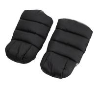 MUSISALY Manguito Calentador de Manos para Cochecito de Invierno, Mitones Cálidos y Cortaviento de Nylon y Franela, Adecuado para Stroller y Trailers, Color Negro, 1 Par
