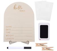 MUSISALY Marco de Fotos de Ecografía para Bebés de Madera de Boj 15x10x2,5 Cm Soporte y Clip, Decoración de Guardería para Shower, Exhibidor Multifuncional para Fotos de Recuerdo