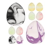 MUSISALY Mini Borlas de Maquillaje en Forma de Gota 10 Piezas Multicolor Rosa Negro Amarillo Verde Morado Esponjas Suaves para Corrector Uso Seco y Húmedo Aplicador Compacto para