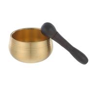 MUSISALY Mini cuenco sonoro para meditación y yoga - Pequeño cuenco de latón de 5 cm con baqueta de madera para oración, práctica espiritual en casa y viajes.