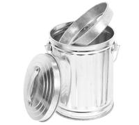 MUSISALY Mini Papelera de Metal con Tapa y Asa, Cubo de Basura Reutilizable para Escritorio y Baño, Bote Pequeño para Desechos en Sala de Estar y Oficina, Contenedor Práctico y Fácil