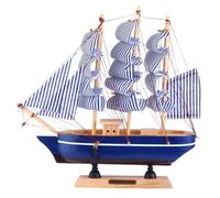 MUSISALY Modelo de Barco de Vela de Madera Azul, Decoración