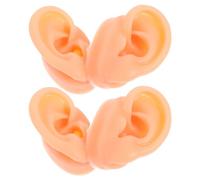 MUSISALY Modelo de Orejas de Silicona Flexible 2 Pares Izquierda y Derecha para Práctica de Perforación Exhibición de Joyería y Formación Médica Tacto Realista y Anatómico Tamaño