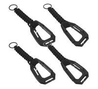 MUSISALY Mosquetones para Botellas de Agua 4 Piezas Clips Ajustables de Metal Negro Resistentes y Ligeros Cierre Seguro para Senderismo Camping y Actividades al Aire Libre