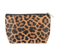 MUSISALY Neceser de Maquillaje para Mujer Estampado Leopardo Forma de Media Luna Gran Capacidad Sintética y Marrón Multifuncional y Portátil para y Uso Diario