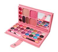 MUSISALY Paleta De Sombras De Ojos Polvo Para Niñas 33 Colores Compacto Seguro Para Piel Sensible Maquillaje Infantil Para Fiestas y Uso Diario Color Rosa