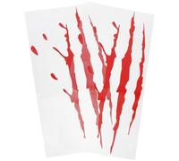 MUSISALY Pegatinas para Coche Marcas de Garras Rojas 2 Hojas Resistentes de PET Adhesivos Decorativos Tridimensionales para Faros y Carrocería Ideales para Personalizar Automóviles y