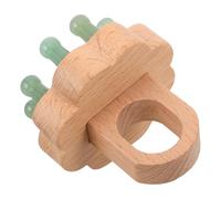 MUSISALY Peine de Masaje Profesional de Madera Cristales Naturales, Peine de Dientes Anchos para Masaje Facial y Capilar, Masajeador Portátil para Cuero Cabelludo y Cuello, Adecuado