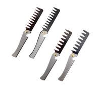MUSISALY Peine Plegable Inoxidable 4 Piezas Mango para Hombre Cepillo de Cabello para Abridor de Botellas Cepillo Antiestático