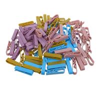 MUSISALY Pinzas Antideslizantes para Bolsas de Basura de Cocina Clips de Fijación de Plástico Resistente 100 Unidades Multicolor Azul Rosa Morado Amarillo para Hogar Oficina y