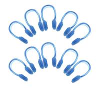 MUSISALY Pinzas Nasales Antiasfixia para Natación 10 Piezas de Silicona Azul, Cómodas, Impermeables y Duraderas, Accesorio Adecuado para Piscina y Entrenamiento Acuático