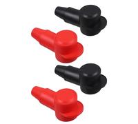 MUSISALY Protector de Bornes de Batería PVC Ignífugo Kit de 4 Fundas Aislantes 2 Rojas 2 Negras para Terminales Positiva y Negativa Accesorios para Automóviles Barcos y Motocicletas