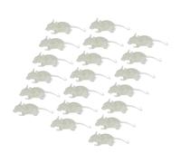 MUSISALY Rata Falsa Luminosa de Plástico Blanca 20 Piezas para Halloween, Juguete de Broma Portátil y Decorativo, Accesorio Espeluznante para Fiestas y Bromas Prácticas