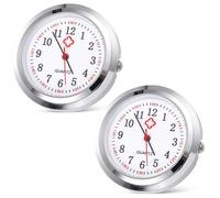 MUSISALY Reloj Enfermera Diseño Conciso y Funcional de Bolsillo Esfera de Cuarzo y Vidrio Plata 2 Piezas Accesorio Práctico Varios Estilos para DIY Manual para Uso Cómodo Varios Estilos