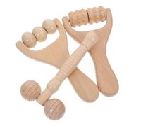 MUSISALY Rodillos Faciales de Madera 3 Piezas para Masaje Facial y Cuello, Herramienta Portátil Reductor de Hinchazón Facial, Cuidado Piel Rodillo para Mujer, Masajeador Versátil para