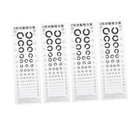 MUSISALY Set de 4 Tablas de Agudeza Visual Estándar para Examen Ocular Impresión Clara y Material Pvc para Uso en Casa y Pequeños Hospitales