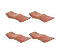 MUSISALY Soporte Creativo para Palillos y Cucharas Forma de Barco de Madera Nanmu para Uso Hogar, Paquete de 4 Piezas Funcionales y Decorativas