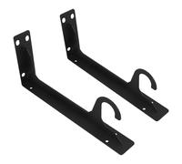 MUSISALY Soporte Optimización de Laminado Armario Barra para Acero Frío Negro de 40cm con Gancho, 2 Piezas, Resistencia Pesada y Espacio para Balcón y Oficina