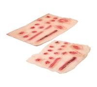 MUSISALY Tatuajes Temporales de Cicatrices Falsas para Halloween, Pegatinas Realistas de Heridas Sangrientas 2 Piezas, Maquillaje de Cosplay Seguro y Fácil de Aplicar para Fiestas