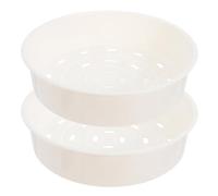 MUSISALY Vaporeras de Plástico Blanco Resistentes a Rayaduras y Fáciles de Limpiar 2 Cestas Accesorios Prácticos para Cocinar al Vapor Mariscos para Cocina y Hotel