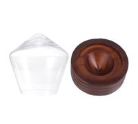 MUSISALY Vaso de Whisky de Vidrio Diseño Redondeado Posavasos de Madera, Resistente al Calor y Frío Set de 1 Adecuado para Pub y Ktv