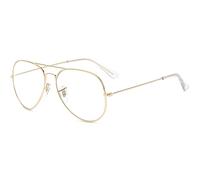 Musivon Lentes transparentes para mujeres y hombres, sin receta, marco de metal, Gold, Medium