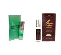 Musk Al Madinah & French Coffee Concentrated Perfume Oil - 6ml Roll-On, Pack of 2 | Long-Lasting Alcohol-Free Attar for Men & Women | Warm Musk & Rich Coffee Fragrance