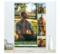 Muskeln, Heu und Herz - Sexy Männer vom Dorf (hochwertiger Premium Wandkalender 2026 DIN A2 hoch), Kunstdruck in Hochglanz: Sexy Männer vom Dorf, ... voller Muskeln, Heu und Leidenschaft
