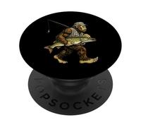 Muskie Bigfoot Fisherman River Fishing Sasquatch PopSockets PopGrip Adhesivo