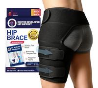 Musleras Compresión Hombre Desarrolladas Por Médicos - Alivio del Dolor de Ciática y Síndrome Piriforme - Soporte para Muslo e Isquiotibiales - Unisex (Talla S/M, Negro)