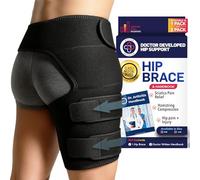 Musleras Compresión Hombre Desarrolladas por Médicos - Soporte para Muslo Derecho, Alivio del Dolor de Ciática y Síndrome Piriforme - Unisex [Talla L/XL, Negra]
