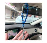 Muslim Car Pendant Ali Zulfiqar Motif, Glass Crystal Stainless Steel Islamic Rear View Mirror Hanging Decoration