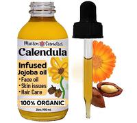 Muslim Cosmetics Aceite de caléndula orgánico infundido con aceite de jojoba para piel y cabello, ligero, infundido en frío, 100% orgánico, fabricado en Canadá, caléndula y jojoba (60 ml)