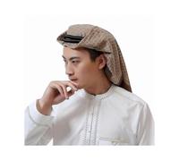 Muslims Dress Caftan Robe Long Sleeve Stand Collar Jubba Thobe Man Leisure Dress Thobe with Arab Head Scarf Set Casual Cotton Full G 62