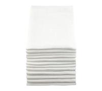 Muslinz 12PK Paños Cuadrados de Muselina para bebé 70cms 100% Puro algodón Suave Blanco