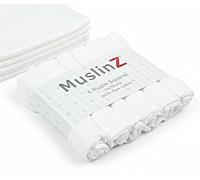 Muslinz Cuadrados de Muselina de bebé 100% algodón 6 de Primera Calidad 70x70cms (Blanco, Paquete de 6) ...