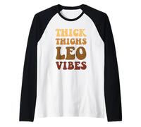 Muslos Gruesos Leo Vibes para Mujer, horóscopo de Regalo del Zodiaco Camiseta Manga Raglan