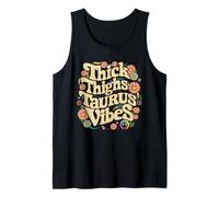 Muslos gruesos Tauro Vibes Funny Retro Zodiac Astrología Camiseta sin Mangas