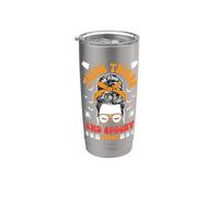 Muslos gruesos y vibraciones espeluznantes moño desordenado Halloween aterrador Vaso térmico de acero inoxidable de doble pared