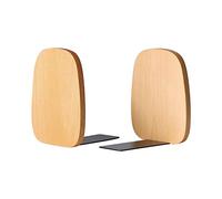 Muso Wood Sujetalibros de Madera, 1 par, Extremos Decorativos para estantes, Tope de Libro Resistente para Regalo, hogar, Oficina, Escuela, 14 x 12 x 10,8 cm (Madera de Haya)