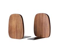 muso wood Sujetalibros para estantes, Extremos Decorativos para Libros, DVDs y móviles, 14 x 12 x 10,8 cm (Nogal)